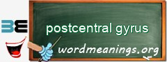 WordMeaning blackboard for postcentral gyrus